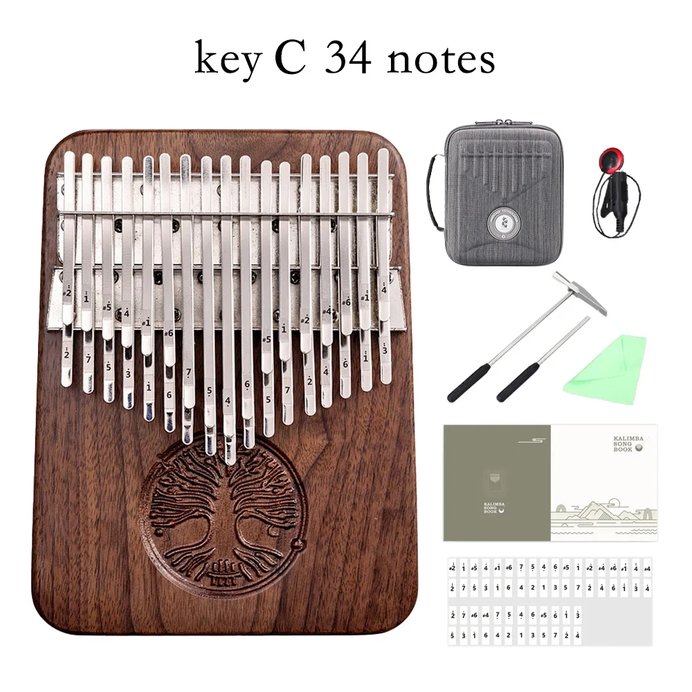 Premium Black Walnut Kalimba with 34 or 38 Keys 8 Premium Black Walnut Kalimba with 34 or 38 Keys - Image 8