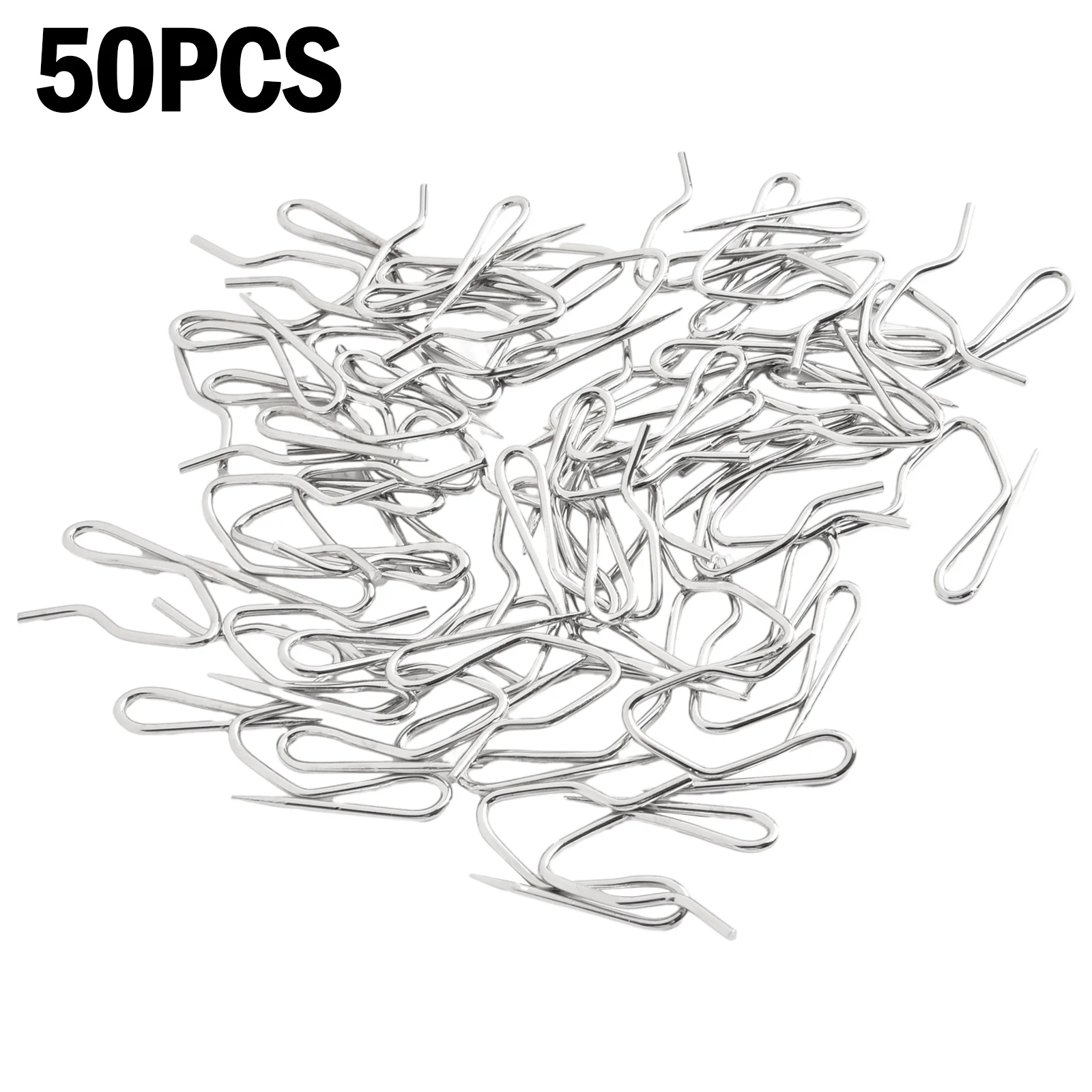 Silver Metal Curtain Hooks for French Pleat Drapes 9 Silver Metal Curtain Hooks for French Pleat Drapes - Image 9