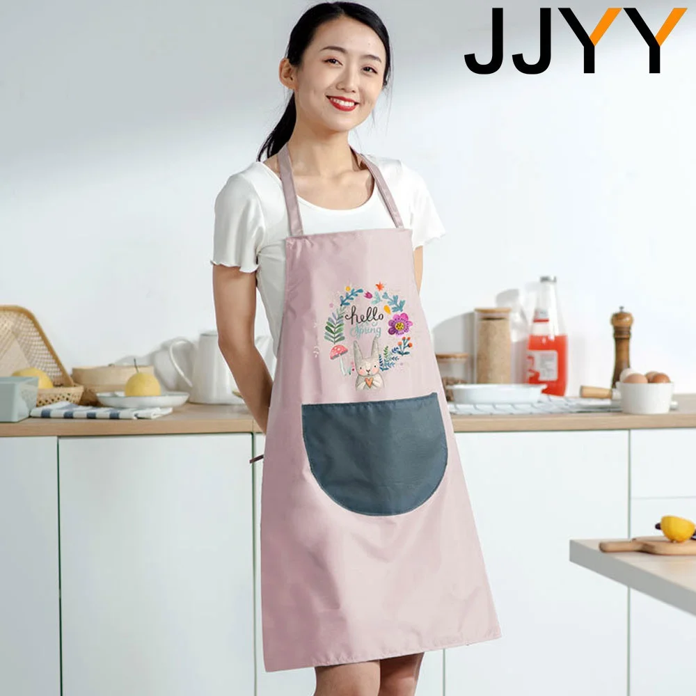 Waterproof Kitchen Apron with Floral Pattern 3 Waterproof Kitchen Apron with Floral Pattern - Image 3