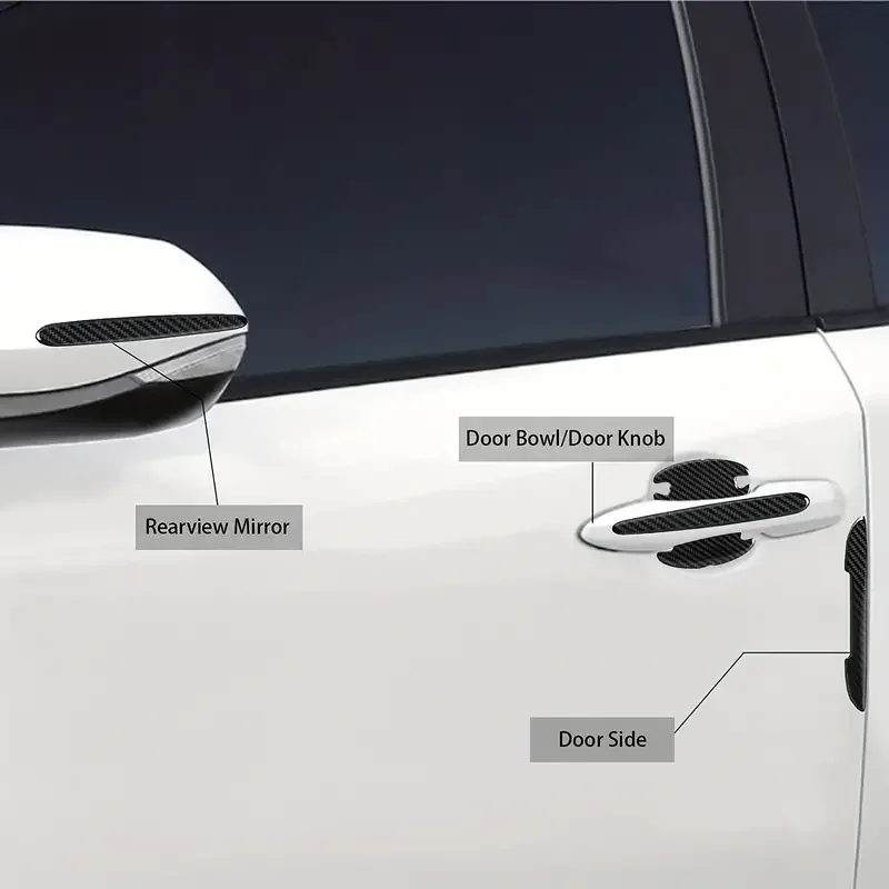 Carbon Fiber Car Handle Protector Sticker 4 Carbon Fiber Car Handle Protector Sticker - Image 4