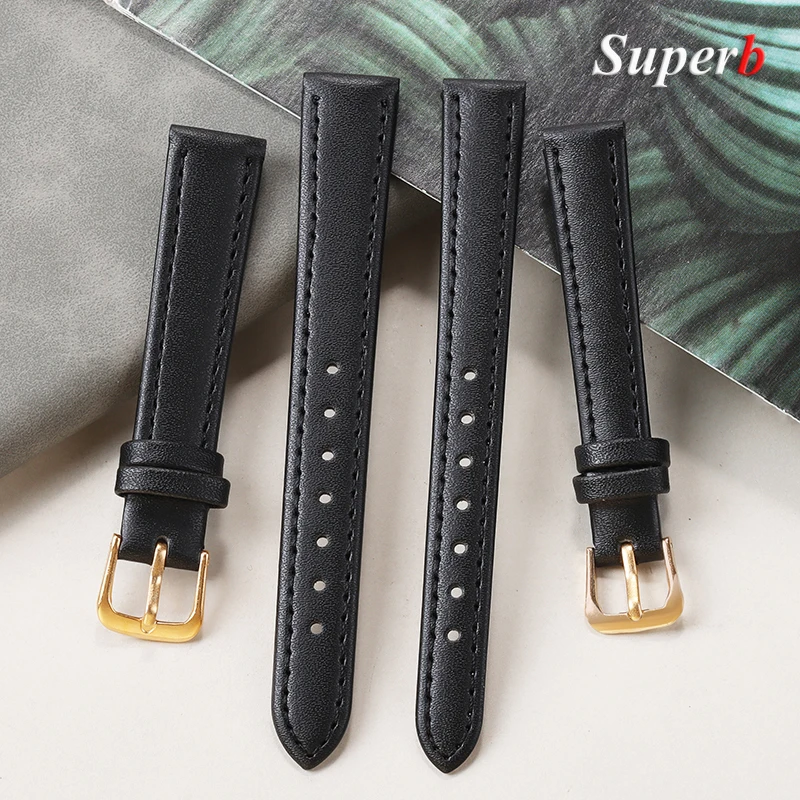 Premium Black Leather Watch Strap 8-24mm Wide 4 Premium Black Leather Watch Strap 8-24mm Wide - Image 4