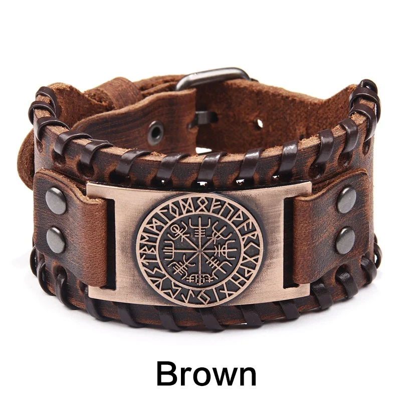 Viking Leather Bracelet with Vegvisir Symbol 7 Viking Leather Bracelet with Vegvisir Symbol - Image 7