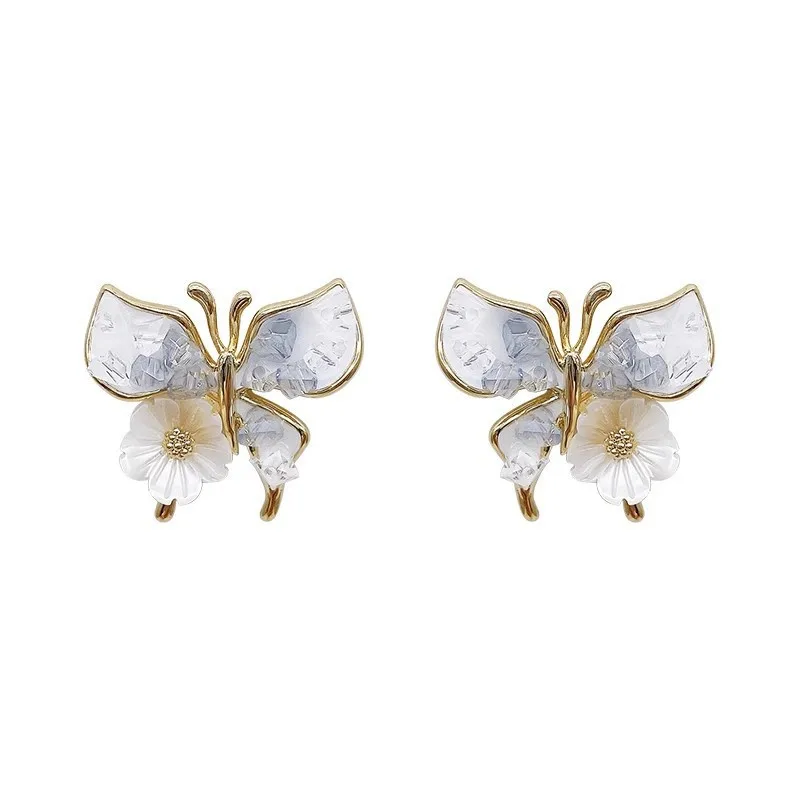 Vintage Butterfly Stud Earrings with Crystal Zircon 6 Vintage Butterfly Stud Earrings with Crystal Zircon - Image 6