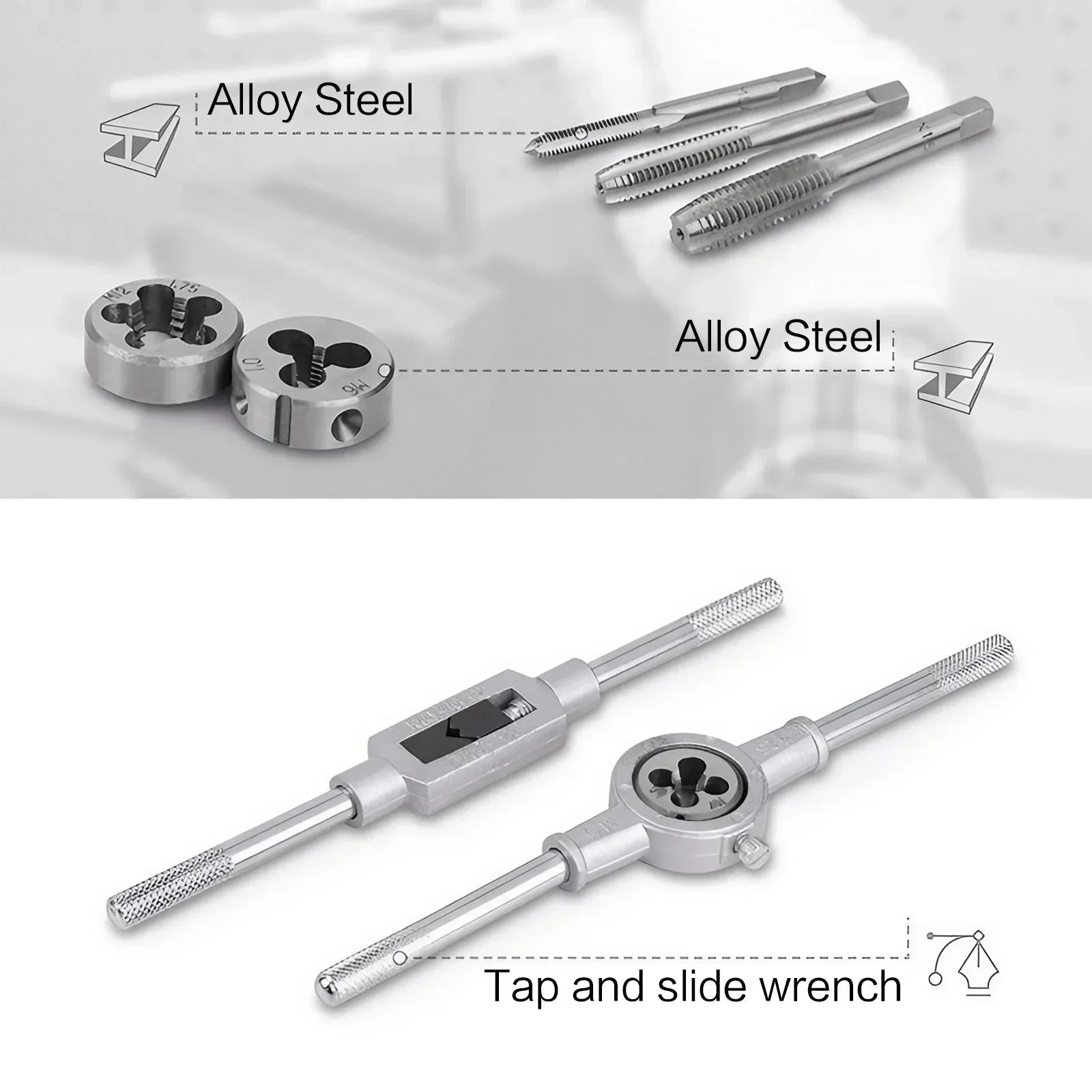 20-Piece Titanium Tap and Die Set for Precision Threading 6 20-Piece Titanium Tap and Die Set for Precision Threading - Image 6