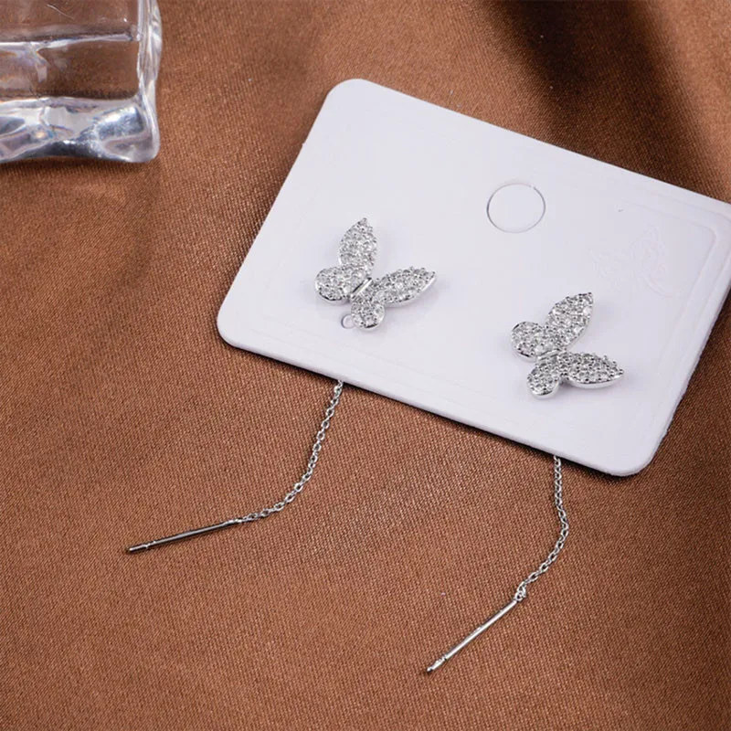 Silver Drop Earrings with Iridescent Cubic Pendants 6 Silver Drop Earrings with Iridescent Cubic Pendants - Image 6