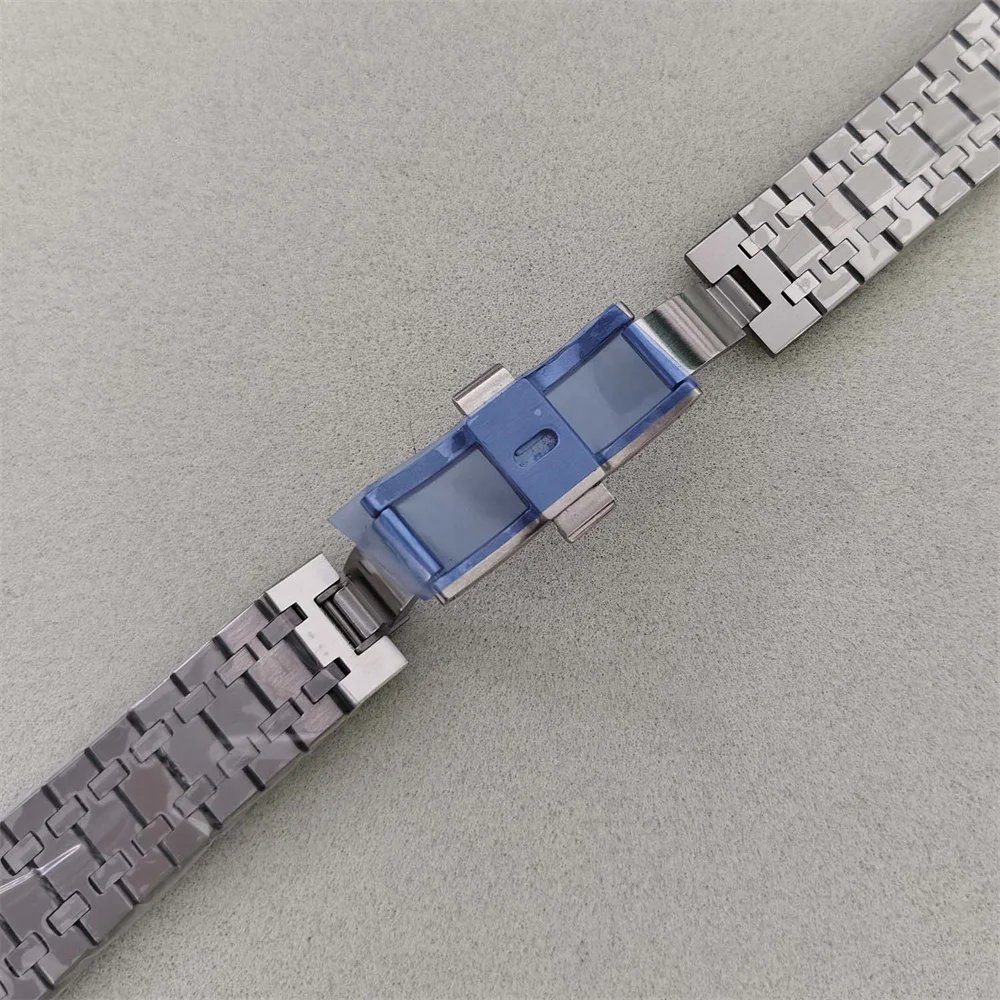 Stainless Steel Watch Case with Blue Gems 6 Stainless Steel Watch Case with Blue Gems - Image 6