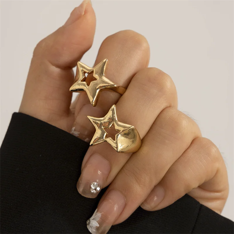 Unisex Adjustable Star Ring Set in Zinc Alloy 3 Unisex Adjustable Star Ring Set in Zinc Alloy - Image 3