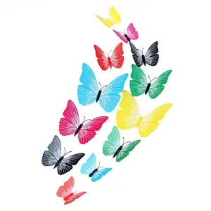 3D Butterfly Wall Decor Set in Multiple Colors 11 S3069b586f9cd4b3e910555191142e7bfg