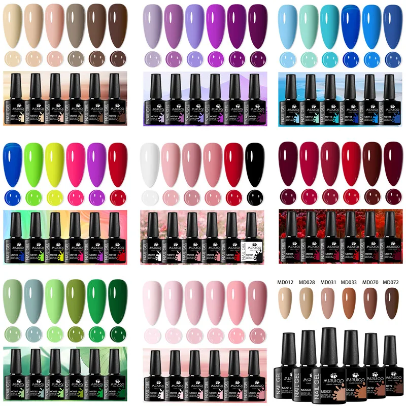 6-Pack UV/LED Gel Nail Polish Set 1 6-Pack UV/LED Gel Nail Polish Set