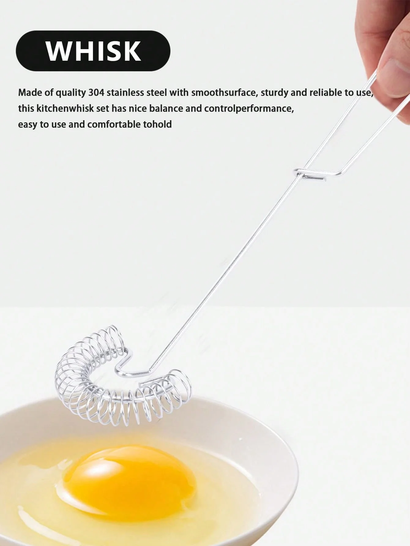 Stainless Steel Kitchen Whisk for Eggs & Sauces 3 Stainless Steel Kitchen Whisk for Eggs & Sauces - Image 3