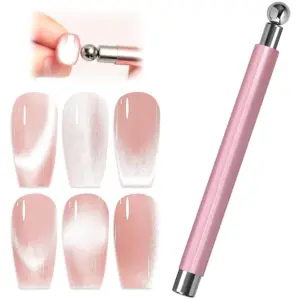 Pink Cat-Eye Nail Magnet with Magnetic Heads
