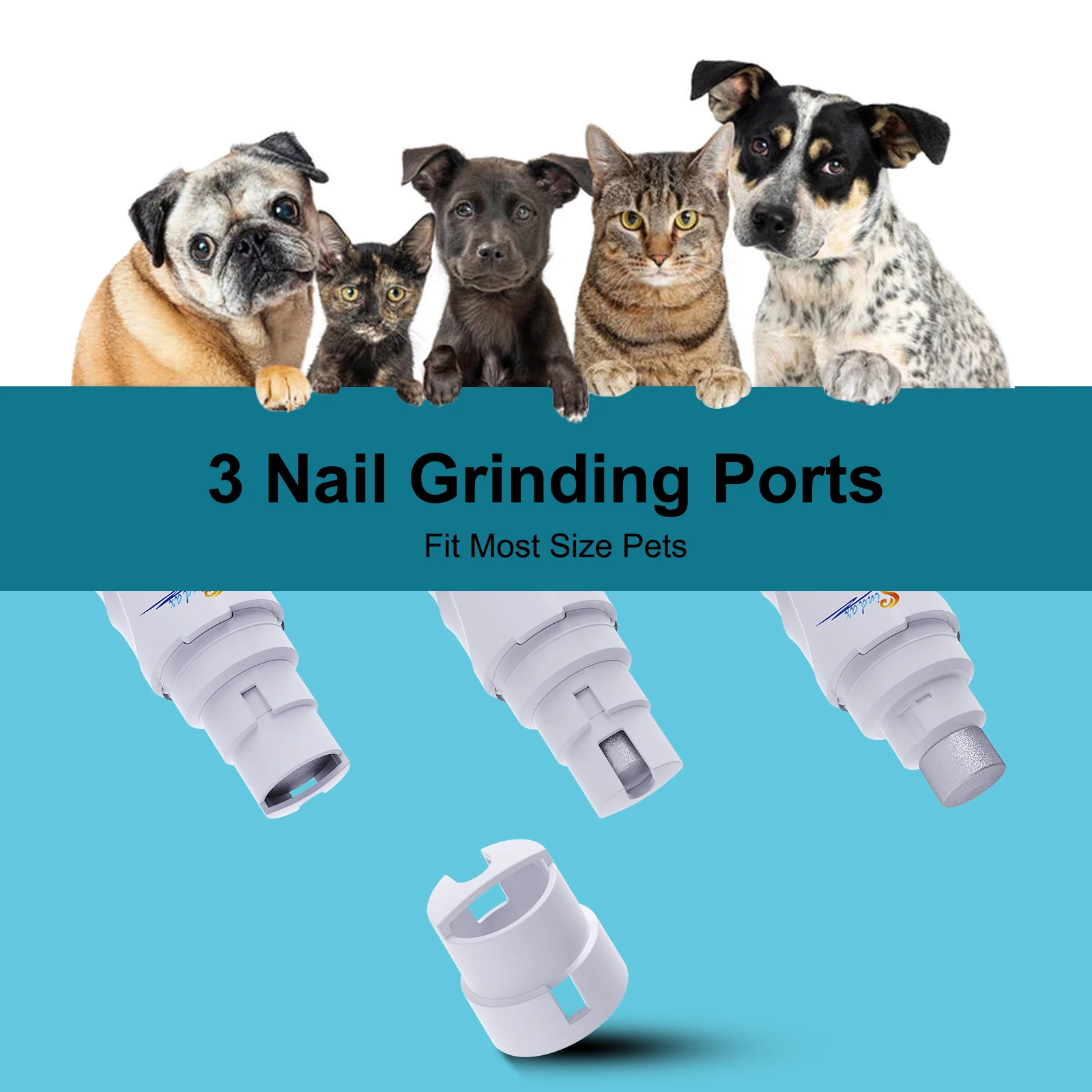 White Electric Dog Nail Grinder for Pets 2 White Electric Dog Nail Grinder for Pets - Image 2