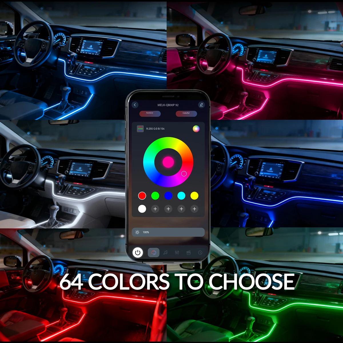 18IN1 RGB Car Ambient Lighting System 6 18IN1 RGB Car Ambient Lighting System - Image 6