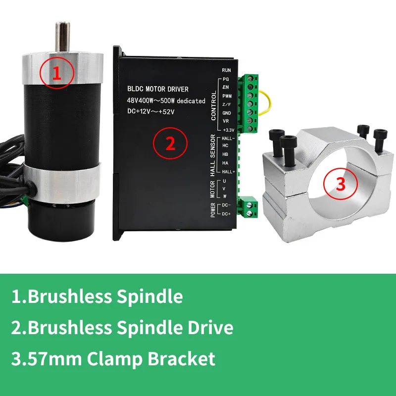 48V 500W ER11 Milling Spindle with HALL Sensor 7 48V 500W ER11 Milling Spindle with HALL Sensor - Image 7