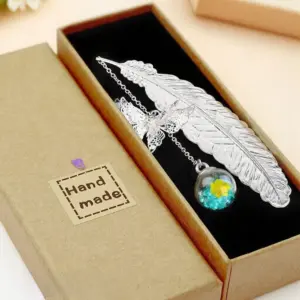 Elegant Metal Feather Bookmark with Glitter Ball 15 S335ac1d7c15e4b719f4152238ec09fe5n