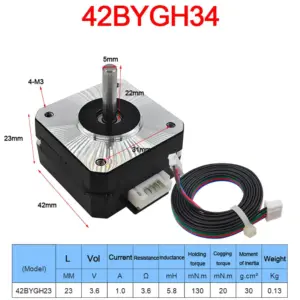 Hybrid Step Motor 23-60mm, 1.8°, 1.3A, 0.3 N·m 16 S33bef3fd153e4e28aec0f92282385101w