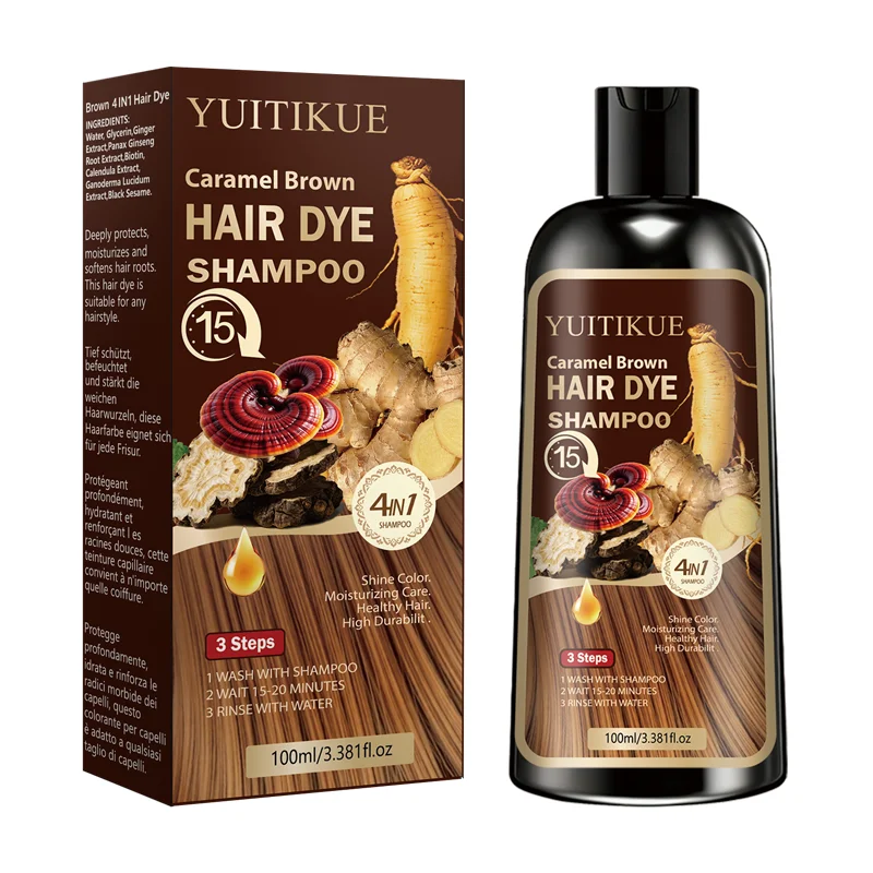 YUITIKUE Caramel Brown Hair Dye Shampoo 100ml 7 YUITIKUE Caramel Brown Hair Dye Shampoo 100ml - Image 7
