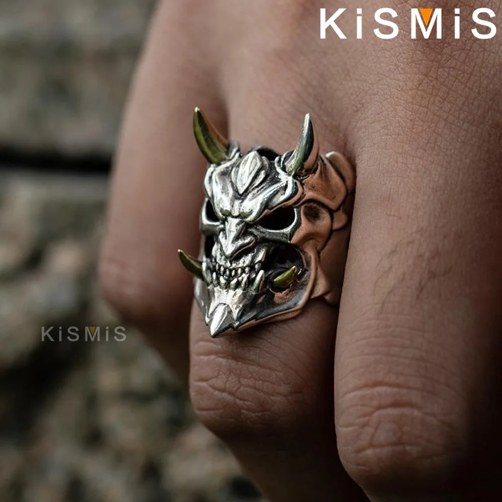 Stainless Steel Devil Skull Ring for Men 1 Stainless Steel Devil Skull Ring for Men