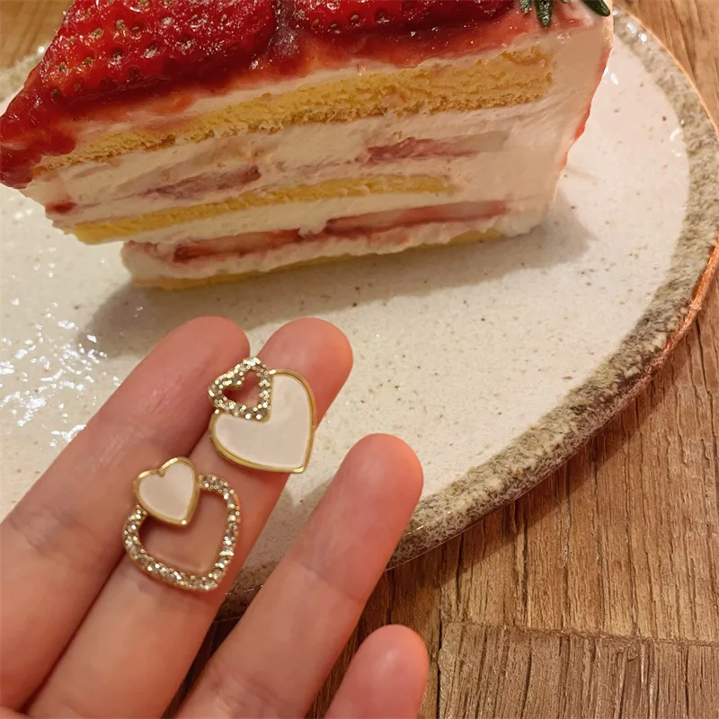 Elegant Double Heart Drop Earrings for Women 6 Elegant Double Heart Drop Earrings for Women - Image 6