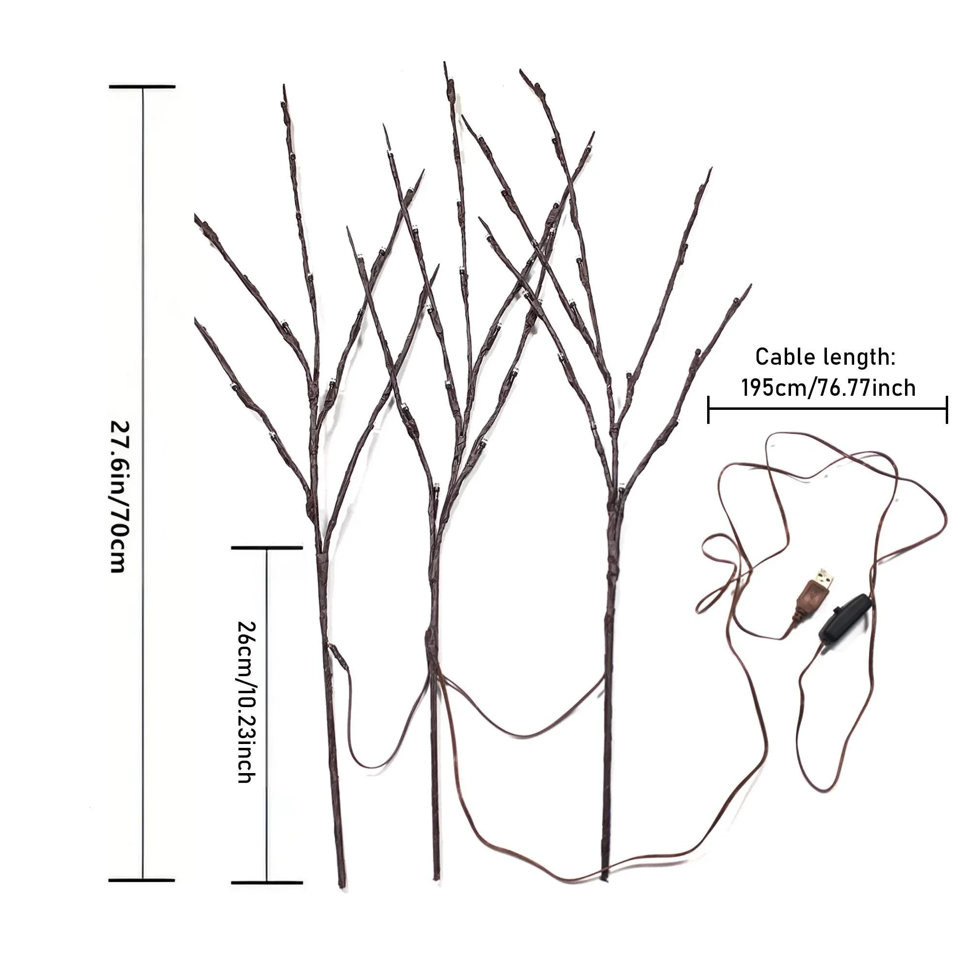 USB LED Tree Branches Decor with 60 Warm White LEDs 6 USB LED Tree Branches Decor with 60 Warm White LEDs - Image 6