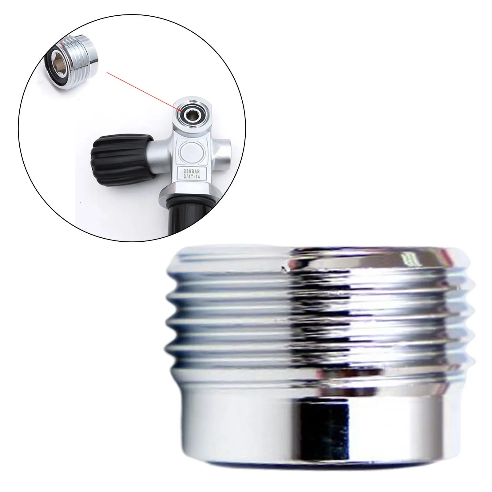 MagiDeal Chrome Brass Dive Adapter for DIN to Yoke 5 MagiDeal Chrome Brass Dive Adapter for DIN to Yoke - Image 5