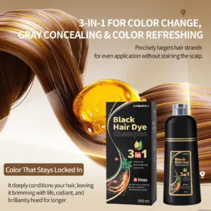 Meidu 3-in-1 Black Hair Dye Shampoo 500ml 12 S353f38f7740848518850f276d4f056e8g