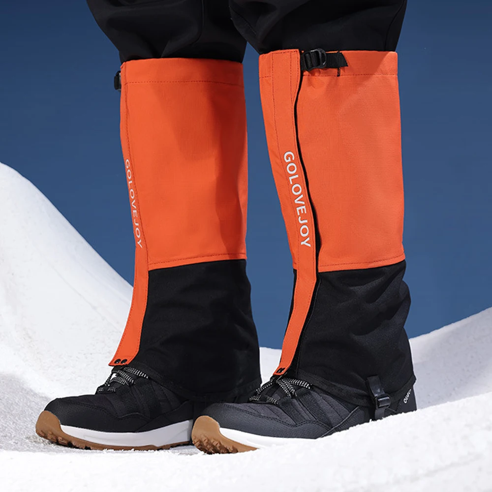 Bright Orange Waterproof Snow Gaiters for Outdoors 2 Bright Orange Waterproof Snow Gaiters for Outdoors - Image 2