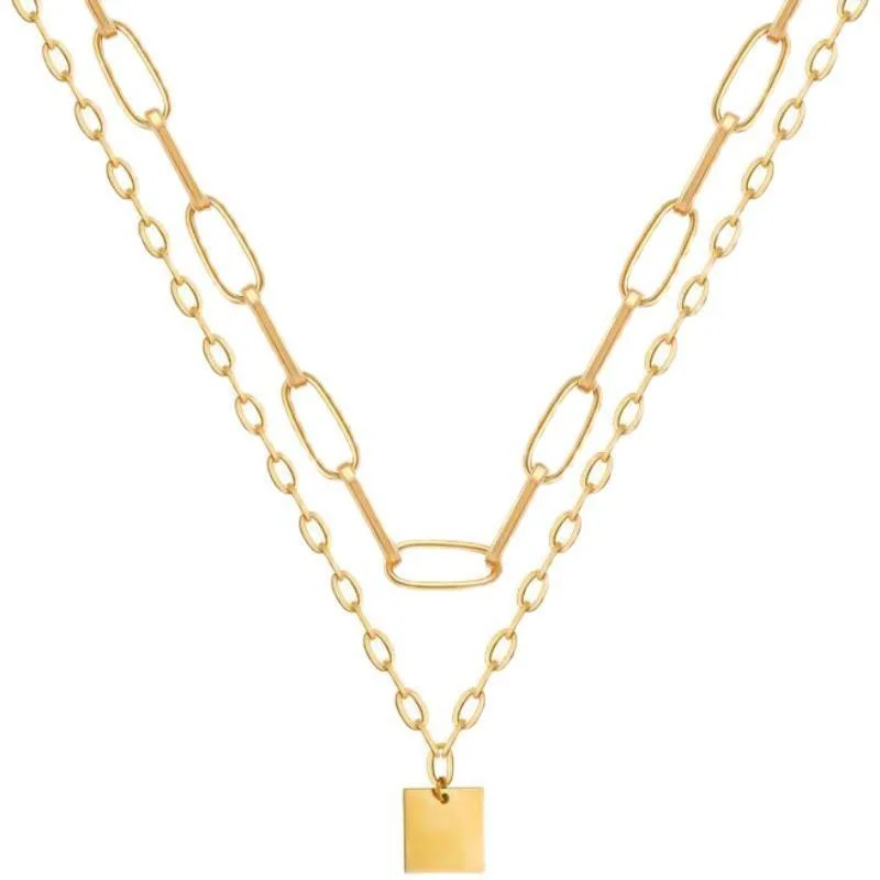 Double Layer Gold Hip-Hop Necklace for Women 6 Double Layer Gold Hip-Hop Necklace for Women - Image 6