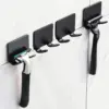 Sleek Black Wall Mount Razor Organizer Set