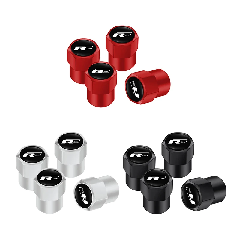 Volkswagen Aluminum Valve Cap Set in Red, Black & Silver 10 Volkswagen Aluminum Valve Cap Set in Red, Black & Silver - Image 10