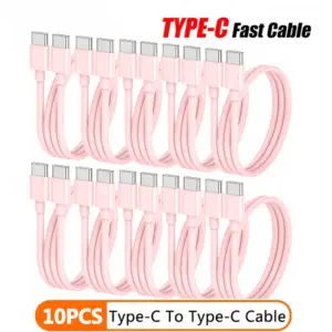 White USB-C to USB-C Fast Charging Cable Set 17 S377d18d7028e4db2a2e5b9e3b414cd5cD