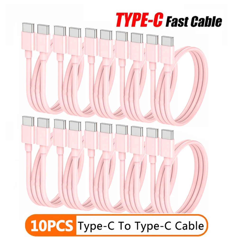White USB-C to USB-C Fast Charging Cable Set 8 White USB-C to USB-C Fast Charging Cable Set - Image 8
