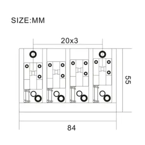 Vintage 4-String Bass Bridge with 20mm Spacing 11 S378de962f2fb4f71b9686ba0c0aa6d3dS