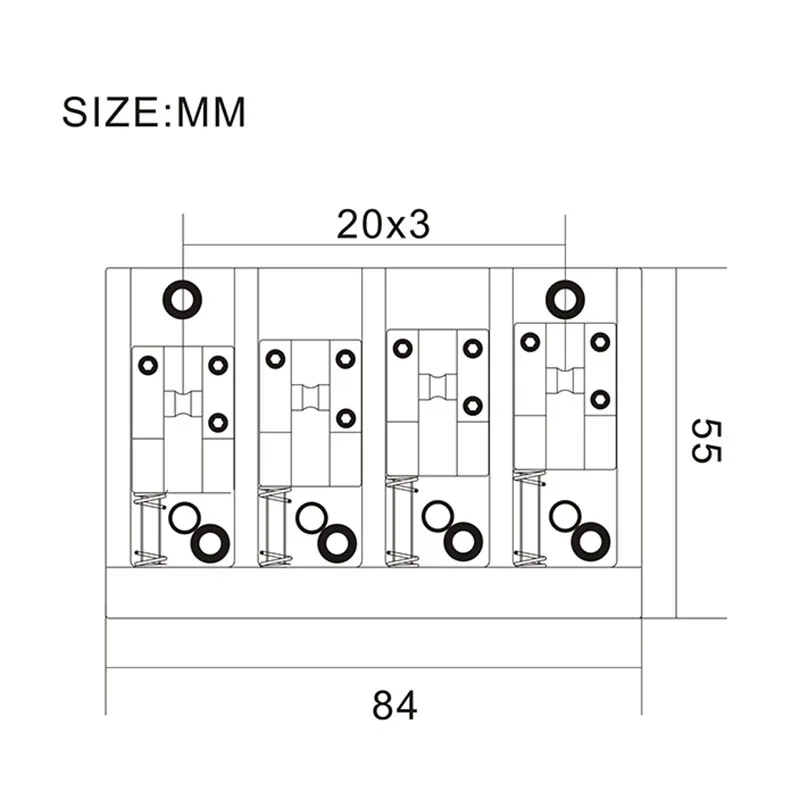 Vintage 4-String Bass Bridge with 20mm Spacing 4 Vintage 4-String Bass Bridge with 20mm Spacing - Image 4