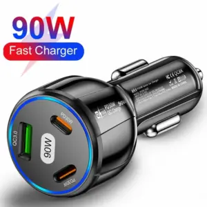 90W Fast Car Charger with 3 USB Ports 13 S38f496b177724078b2e5a161f3171cbb3