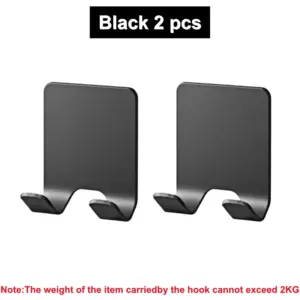 Black Bathroom Razor Holder with Double Hooks 18 S3905fc318b2c490c868fd376d9841d6bE