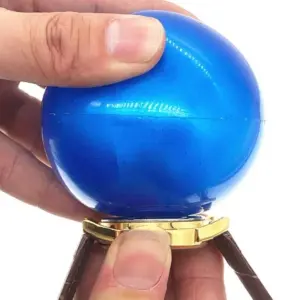 Bright Blue Rubber Watch Case Open Ball 7cm