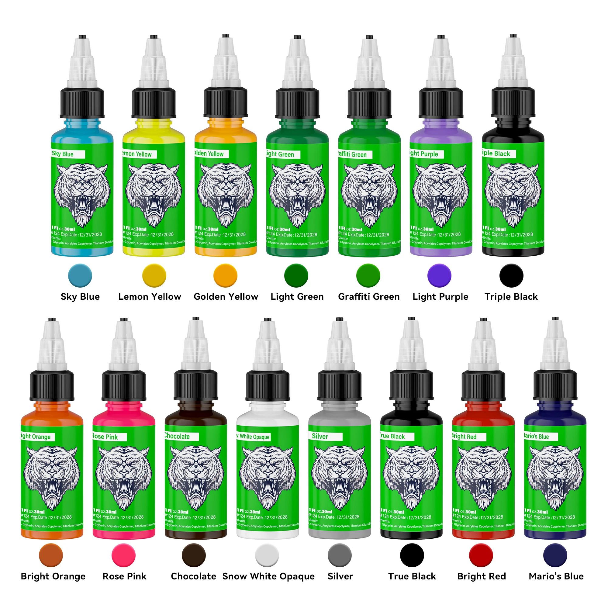 Vibrant DM Tattoo Ink Set – 14/15 Colors 6 Vibrant DM Tattoo Ink Set – 14/15 Colors - Image 6