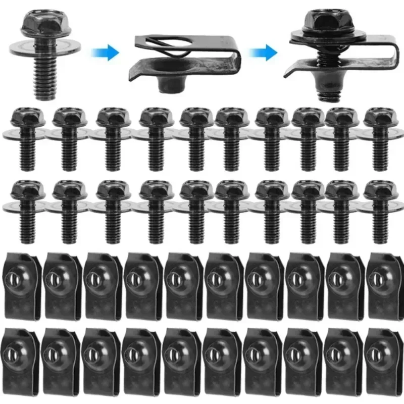 Automotive Fastener Set 20 pcs Black Steel 2 Automotive Fastener Set 20 pcs Black Steel - Image 2