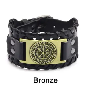 Viking Leather Bracelet with Vegvisir Symbol 17 S3a4036a6811846aa80581af69e3fa524Q