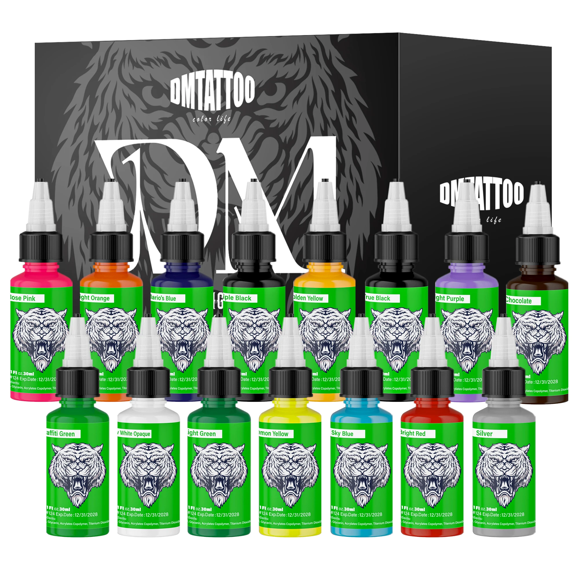 Vibrant DM Tattoo Ink Set – 14/15 Colors 1 Vibrant DM Tattoo Ink Set – 14/15 Colors