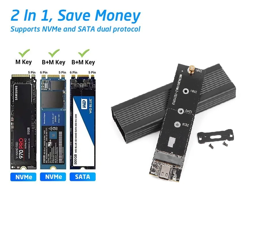 Transparent M.2 SSD Enclosure with USB 3.2 3 Transparent M.2 SSD Enclosure with USB 3.2 - Image 3