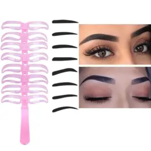 Pink Eyebrow Templates Set for Precise Shaping