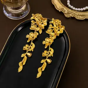 Vintage Gold Drop Earrings with Botanical Motifs 10 S3c343e6c2e5d4905b7d245706a8f64f0Z