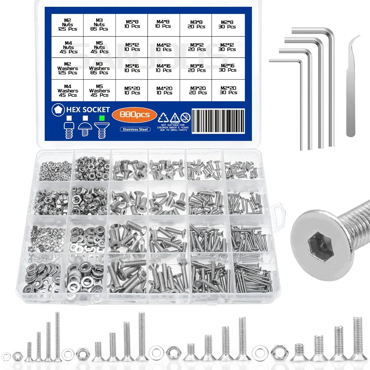 Stainless Steel Hardware Kit 880 pcs 7 Stainless Steel Hardware Kit 880 pcs - Image 7