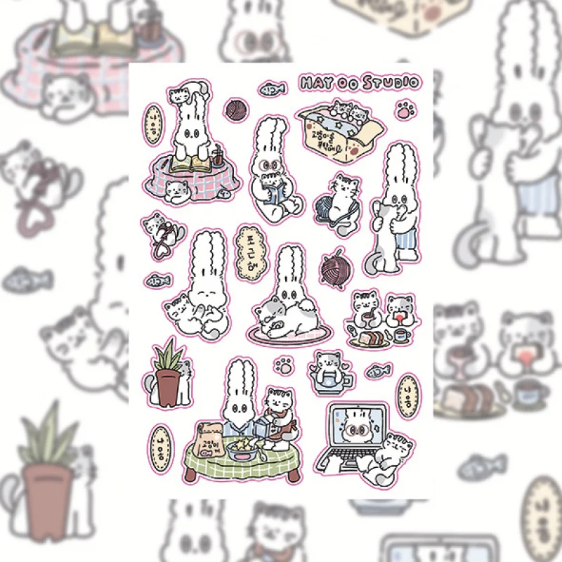 Kawaii Rabbit Stickers Set 9x13cm 2 Kawaii Rabbit Stickers Set 9x13cm - Image 2