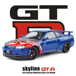 Vibrant Blue Skyline GT-R Die-Cast Model