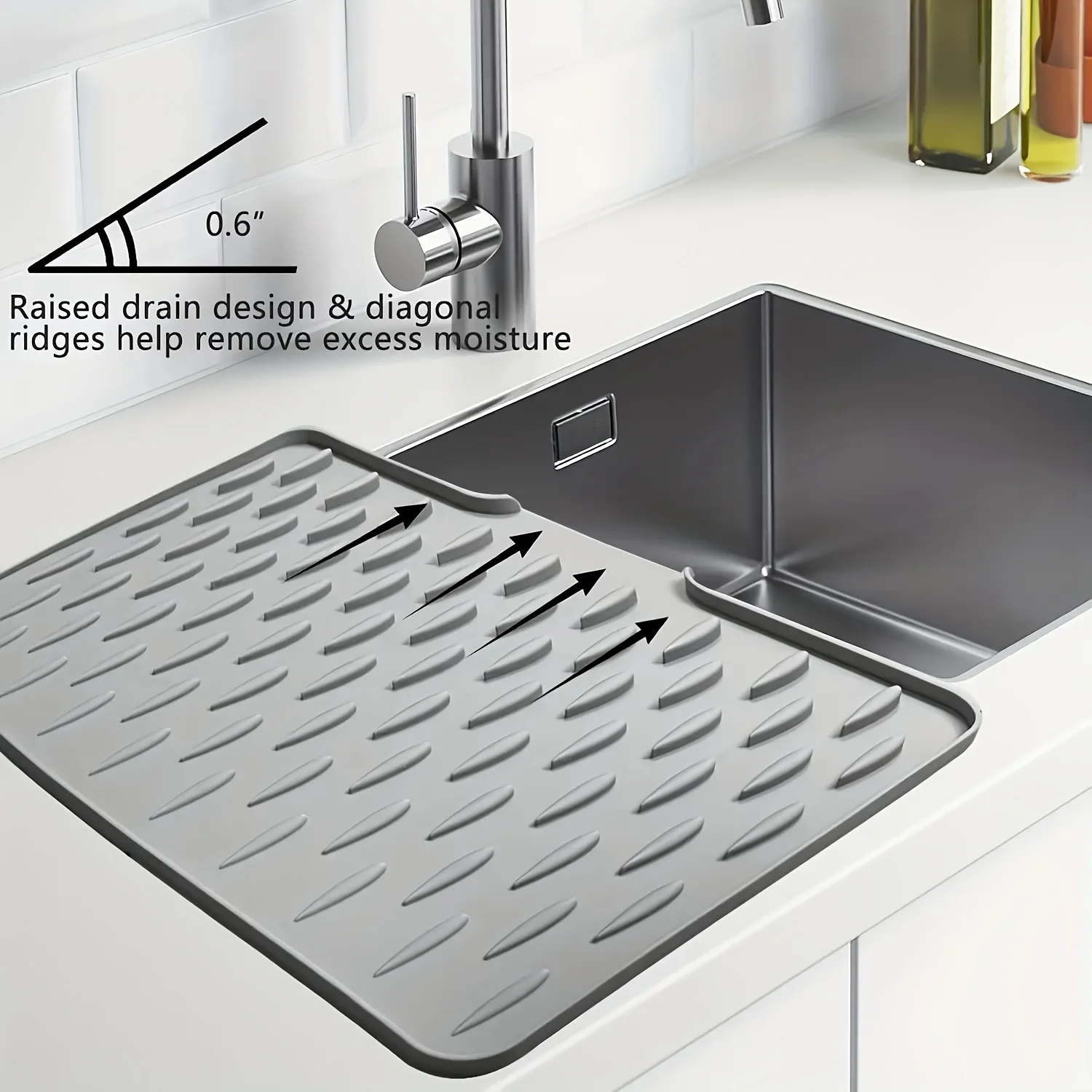 Silicone Drain Mat for Kitchen Counters 2 Silicone Drain Mat for Kitchen Counters - Image 2