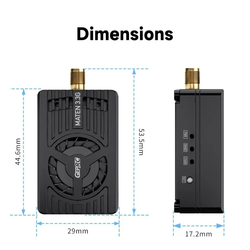 GEPRC MATEN 3.3G 5W VTX PRO Long-Range FPV Transmitter 2 GEPRC MATEN 3.3G 5W VTX PRO Long-Range FPV Transmitter - Image 2