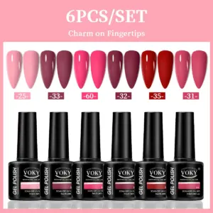 VOKY 6-Piece Vibrant Gel Nail Polish Set 18 S3e367cf348ab4c7eb38c01c96d0d470dF